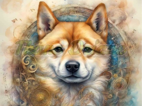 PANEL DRUKOWANY AKWARELOWE PSY -SHIBA NR 21