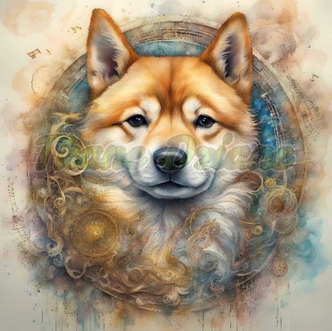 PANEL DRUKOWANY AKWARELOWE PSY -SHIBA NR 21