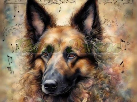 PANEL DRUKOWANY AKWARELOWE PSY -OWCZAREK BELGIJSKI NR 9