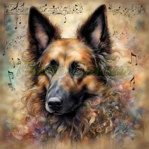 PANEL DRUKOWANY AKWARELOWE PSY -OWCZAREK BELGIJSKI NR 9