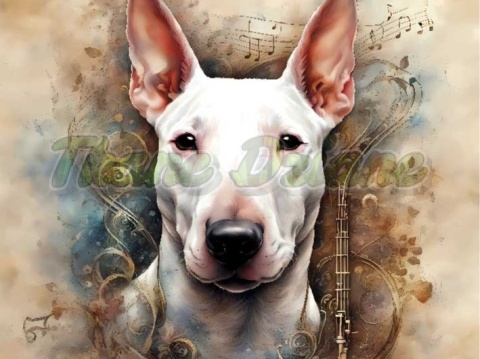 PANEL DRUKOWANY AKWARELOWE PSY -BULLTERRIER NR 26