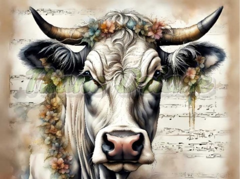 PANEL DRUKOWANY AKWARELOWA KROWA NR 4