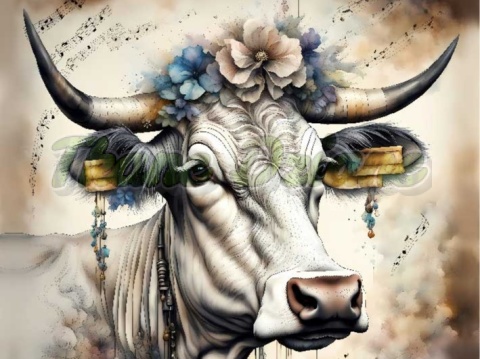 PANEL DRUKOWANY AKWARELOWA KROWA NR 5