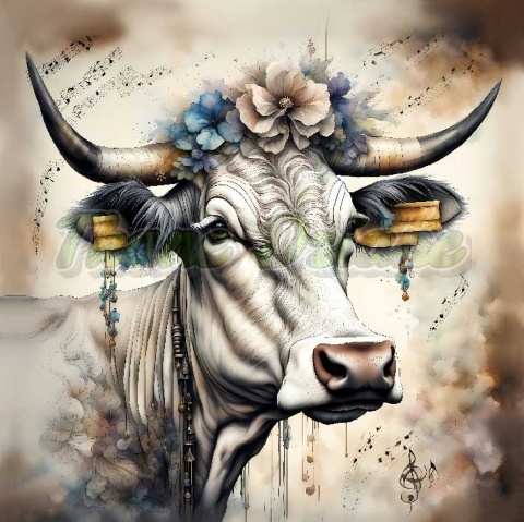 PANEL DRUKOWANY AKWARELOWA KROWA NR 5