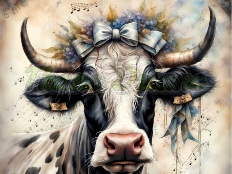 PANEL DRUKOWANY AKWARELOWA KROWA NR 6