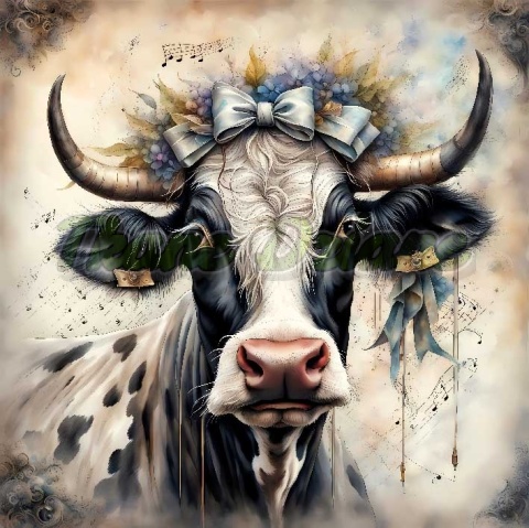 PANEL DRUKOWANY AKWARELOWA KROWA NR 6