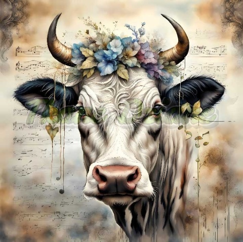 PANEL DRUKOWANY AKWARELOWA KROWA NR 7