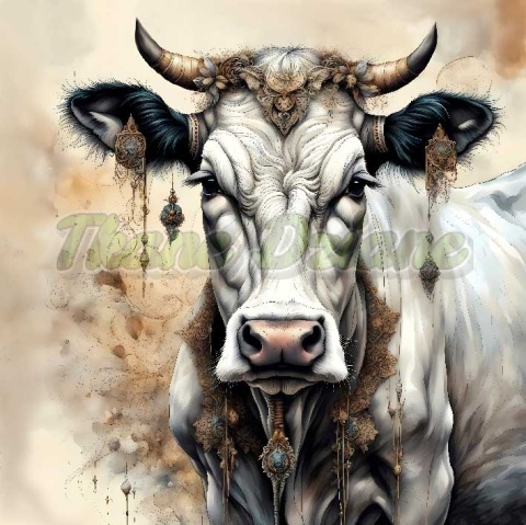 PANEL DRUKOWANY AKWARELOWA KROWA NR 9