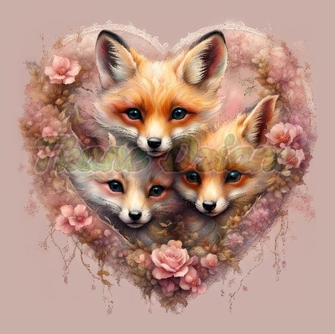 PANEL DRUKOWANY LISKI W KWIATOWYM SERCU NR 23