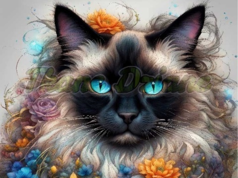 PANEL DRUKOWANY KOTY W KWIATACH NR 12