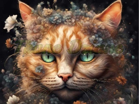 PANEL DRUKOWANY KOTY W KWIATACH NR 13