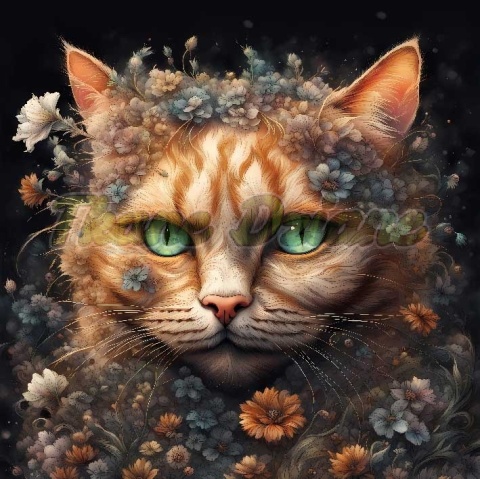 PANEL DRUKOWANY KOTY W KWIATACH NR 13