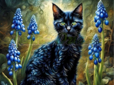 PANEL DRUKOWANY KOTY W KWIATACH NR 14