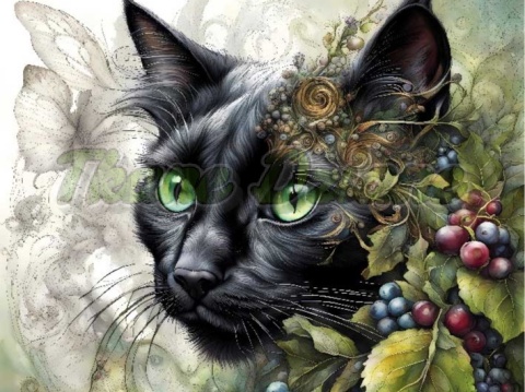 PANEL DRUKOWANY KOTY W KWIATACH NR 18