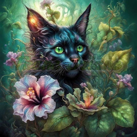 PANEL DRUKOWANY KOTY W KWIATACH NR 19