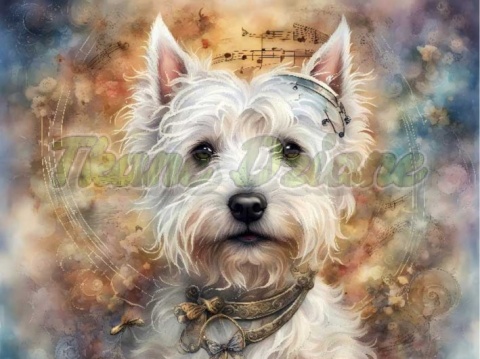 PANEL DRUKOWANY AKWARELOWE PSY - WESTIE NR 1