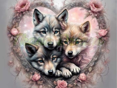 PANEL DRUKOWANY WILKI W KWIATOWYM SERCU NR 24