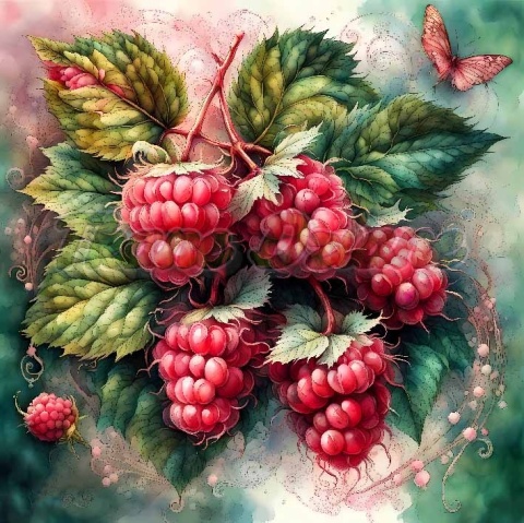 PANEL DRUKOWANY OWOCE- MALINY NR 9