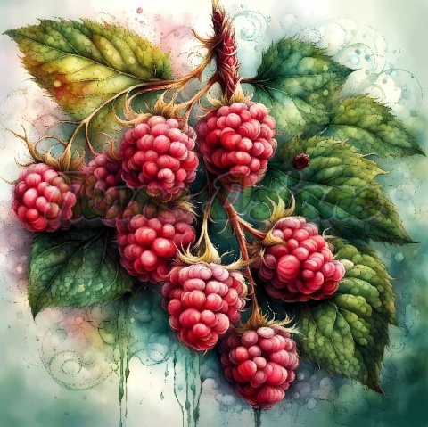 PANEL DRUKOWANY OWOCE- MALINY NR 5