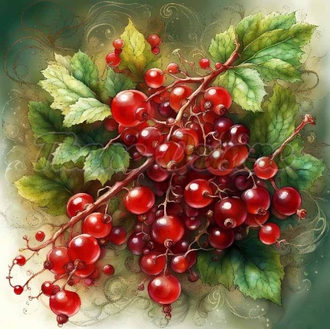 PANEL DRUKOWANY OWOCE- CZERWONA PORZECZKA NR 6