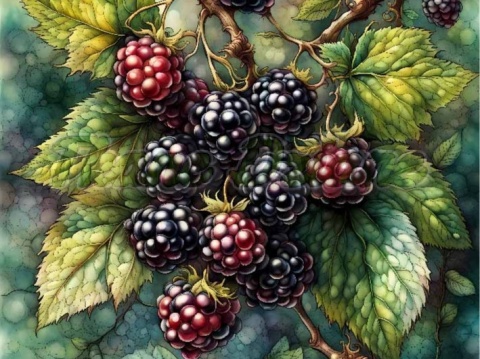 PANEL DRUKOWANY OWOCE- JEŻYNY NR 1