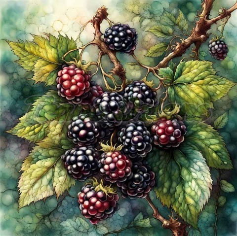 PANEL DRUKOWANY OWOCE- JEŻYNY NR 1