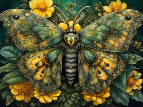 PANEL DRUKOWANY PROSTOKĄTNY POZIOMY/KOSMETYCZKA ŻÓŁTO ZIELONA ĆMA