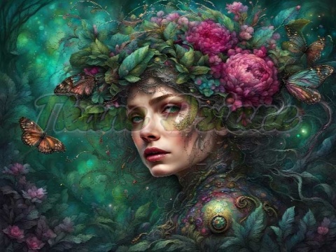 PANEL DRUKOWANY PROSTOKĄTNY POZIOMY/KOSMETYCZKA KOBIETA Z KWIATAMI