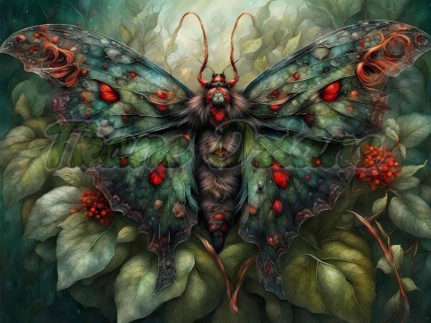 PANEL DRUKOWANY PROSTOKĄTNY POZIOMY/KOSMETYCZKA ĆMA ZIELONO CZERWONA