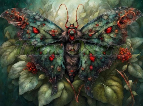 PANEL DRUKOWANY PROSTOKĄTNY POZIOMY/KOSMETYCZKA ĆMA ZIELONO CZERWONA