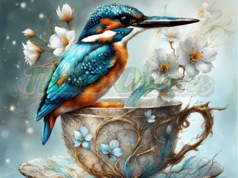 PANEL DRUKOWANY PTAKI Z FILIŻANKĄ NR 1