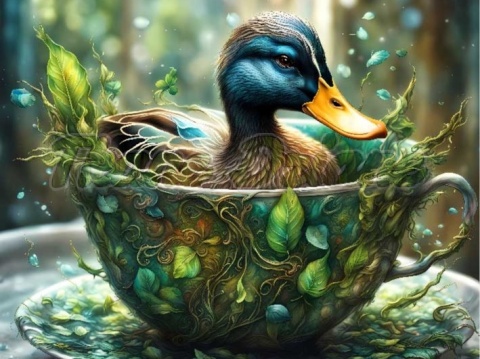 PANEL DRUKOWANY PTAKI Z FILIŻANKĄ NR 2