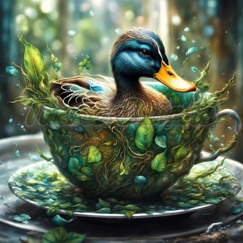 PANEL DRUKOWANY PTAKI Z FILIŻANKĄ NR 2