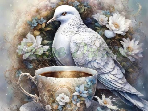 PANEL DRUKOWANY PTAKI Z FILIŻANKĄ NR 3