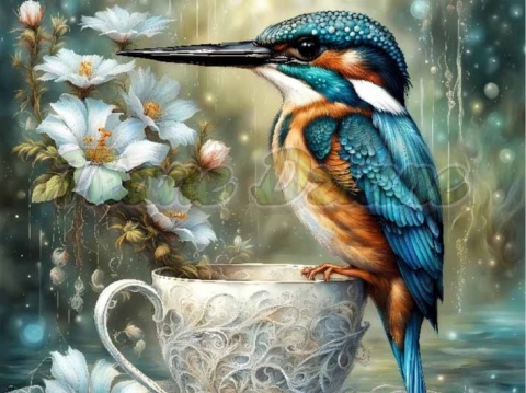 PANEL DRUKOWANY PTAKI Z FILIŻANKĄ NR 4