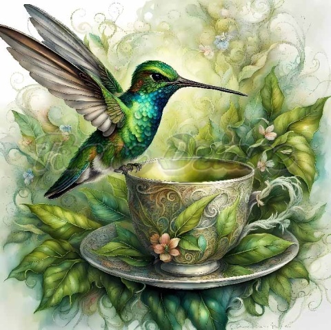 PANEL DRUKOWANY PTAKI Z FILIŻANKĄ NR 7