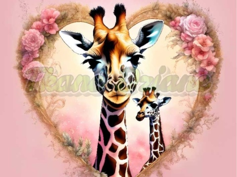 PANEL DRUKOWANY ŻYRAFA W KWIATOWYM SERCU NR 25