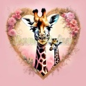 PANEL DRUKOWANY ŻYRAFA W KWIATOWYM SERCU NR 25