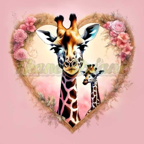 PANEL DRUKOWANY ŻYRAFA W KWIATOWYM SERCU NR 25