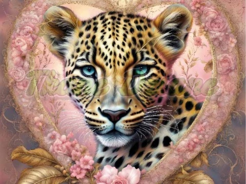 PANEL DRUKOWANY LAMPART W KWIATOWYM SERCU NR 26