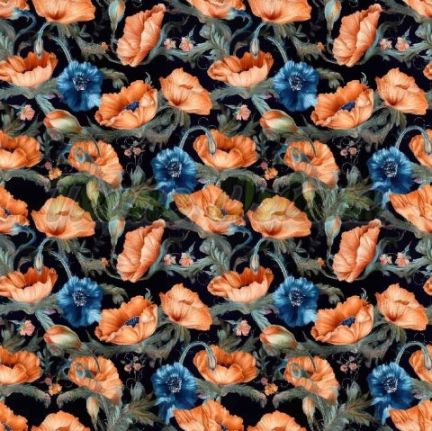 TKANINA DRUKOWANA KWIATY NR 18