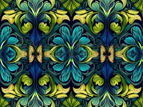 TKANINA DRUKOWANA ROŚLINNA MOZAIKA NR 3