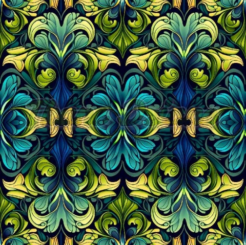 TKANINA DRUKOWANA ROŚLINNA MOZAIKA NR 3