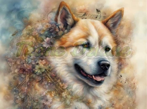 PANEL DRUKOWANY AKWARELOWE PSY -AKITA NR 50