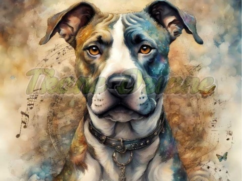 PANEL DRUKOWANY AKWARELOWE PSY -AMSTAFF NR 51