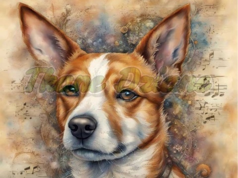 PANEL DRUKOWANY AKWARELOWE PSY -BASENJI NR 52