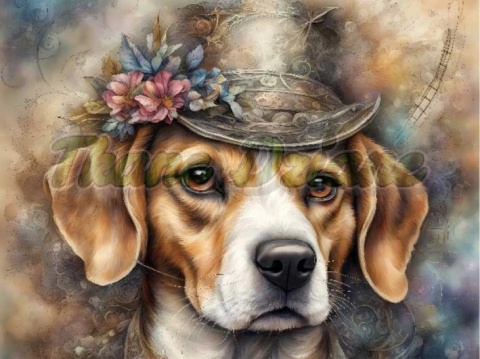 PANEL DRUKOWANY AKWARELOWE PSY -BEAGLE NR 54