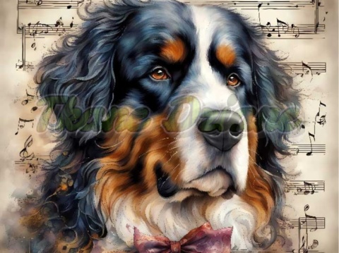 PANEL DRUKOWANY AKWARELOWE PSY -BERNEŃSKI PIES PASTERSKI NR 55