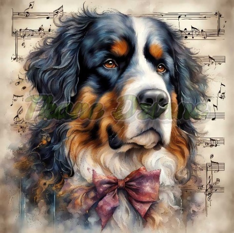 PANEL DRUKOWANY AKWARELOWE PSY -BERNEŃSKI PIES PASTERSKI NR 55