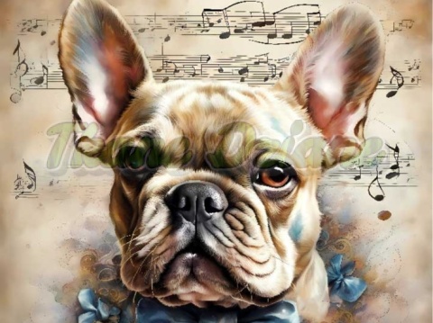 PANEL DRUKOWANY AKWARELOWE PSY -BULLDOG FRANCUSKI NR 69